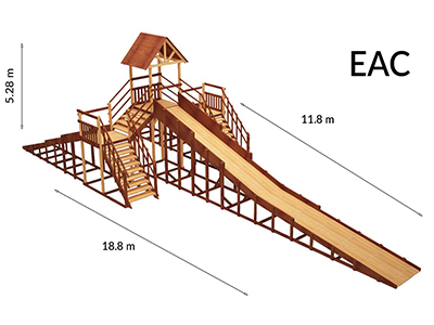 Зимняя деревянная игровая горка Савушка Зима - 11 (скат 11.8 м)
