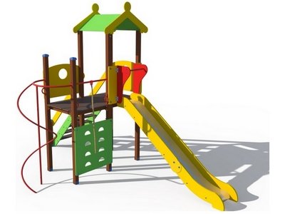 Детский игровой комплекс с металлическим скатом Н-1500 ДИО 04111