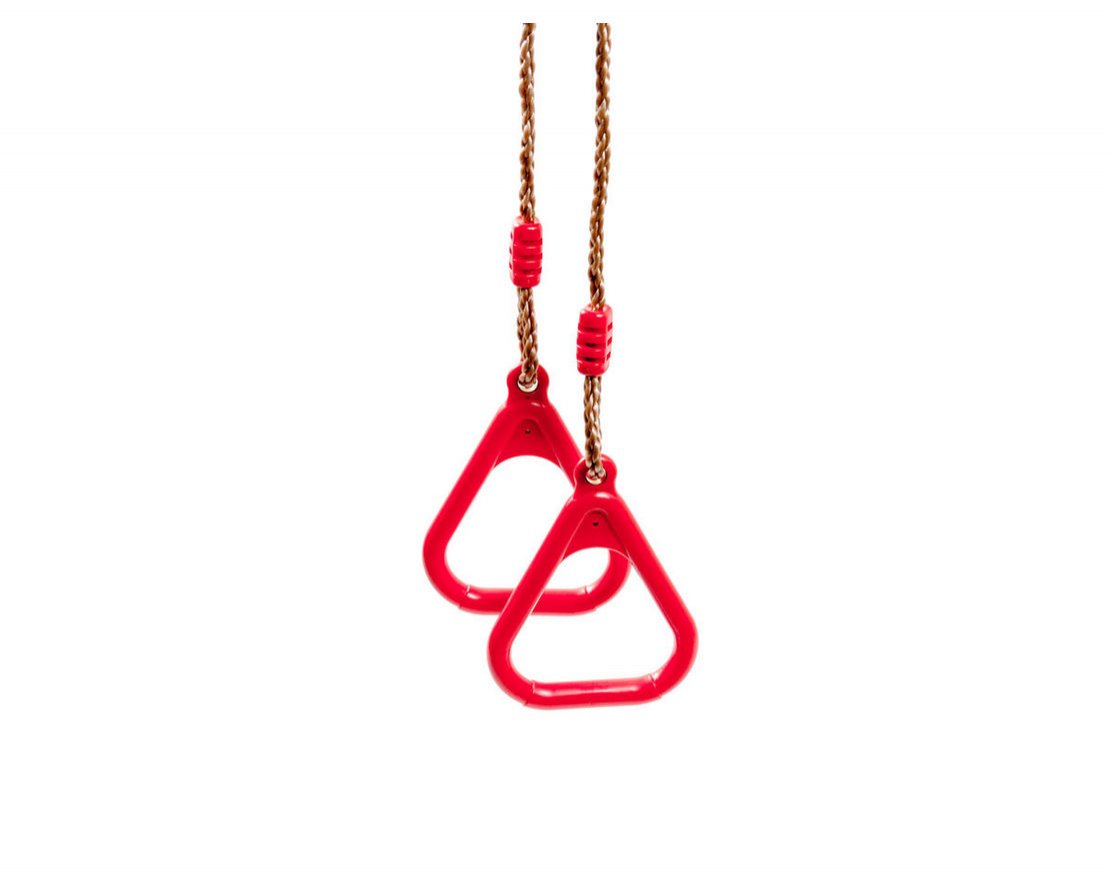 Кольца гимнастические на веревках RED/BROWN
